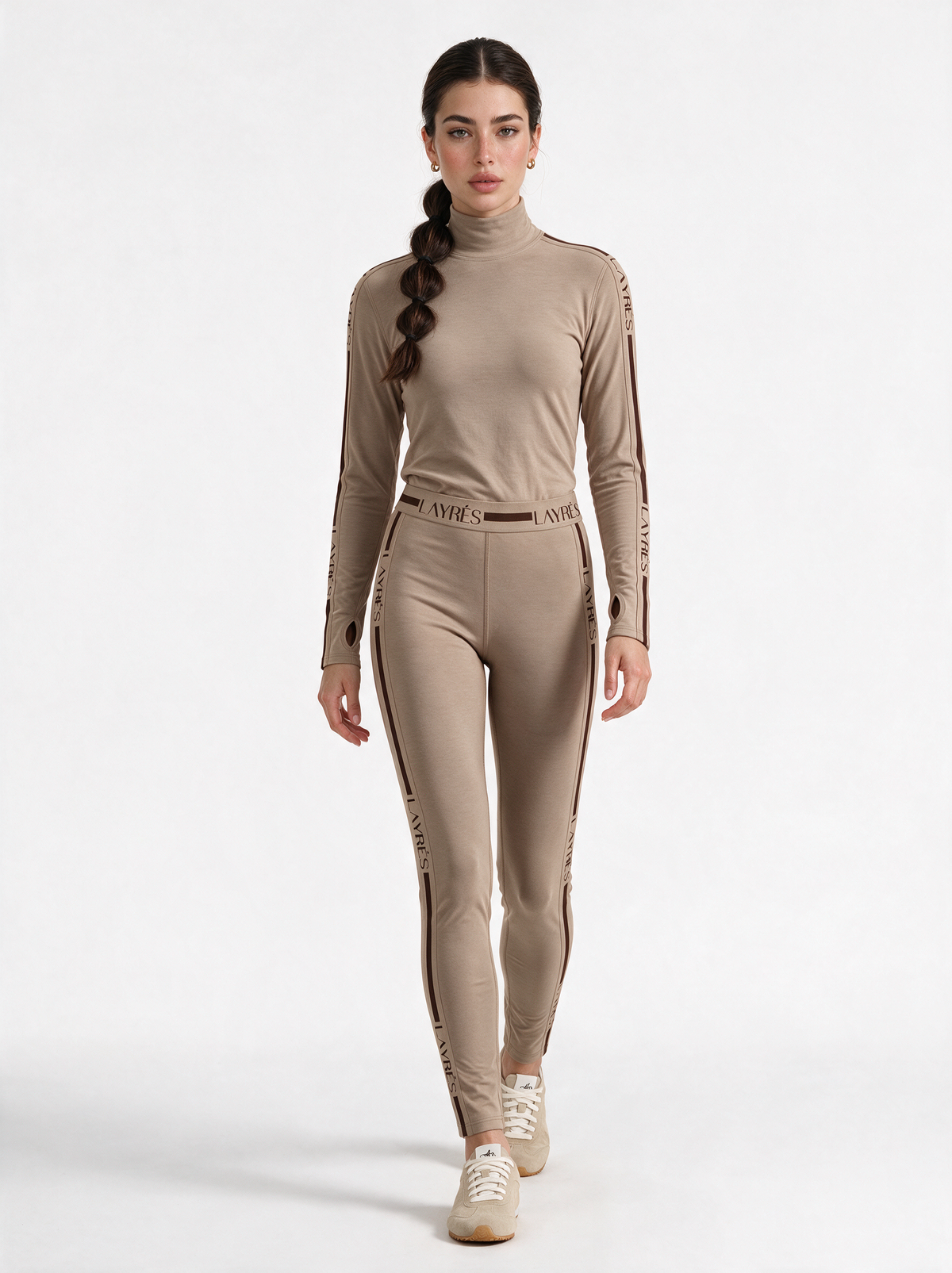 LAYRÉS merino thermal top and leggings worn together