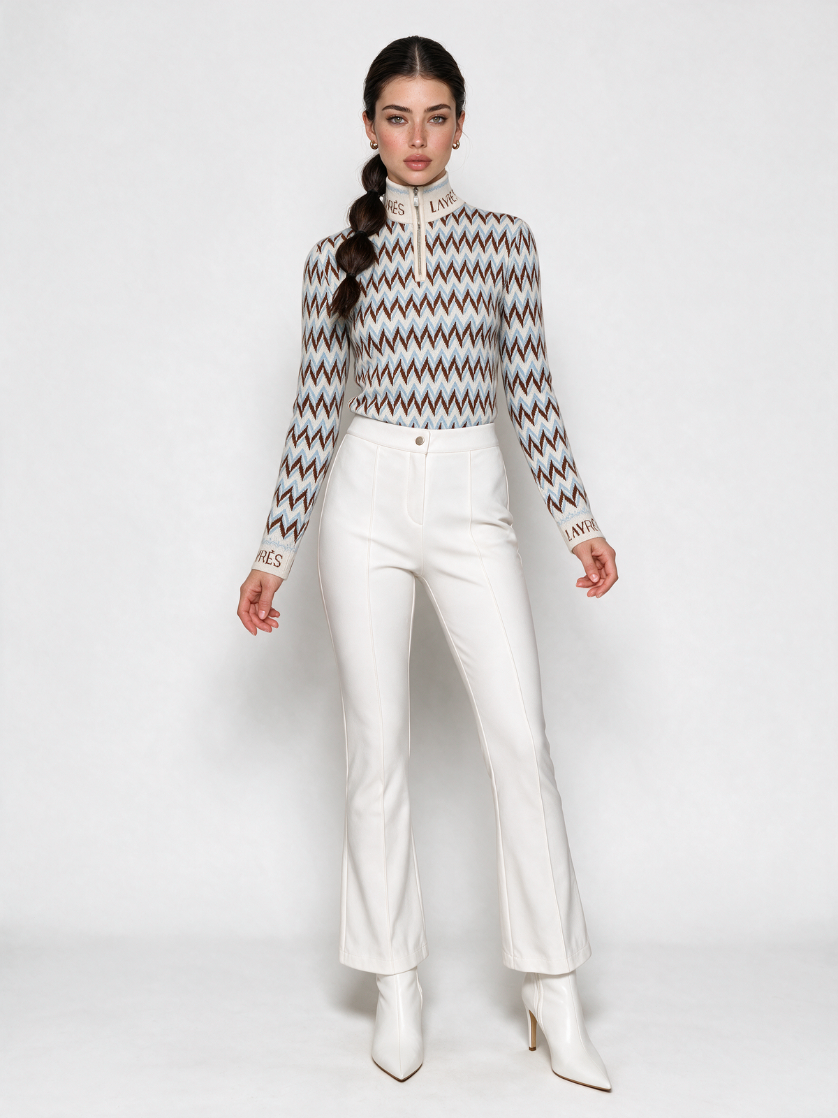 The Après Pant styled with the Megève Merino Cashmere Half-Zip — LAYRÉS