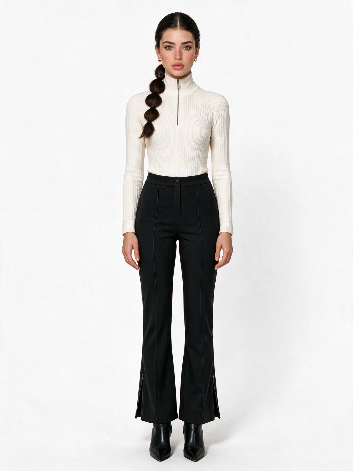 LAYRÉS St Moritz bodysuit, 90% merino 10% cashmere cable knit