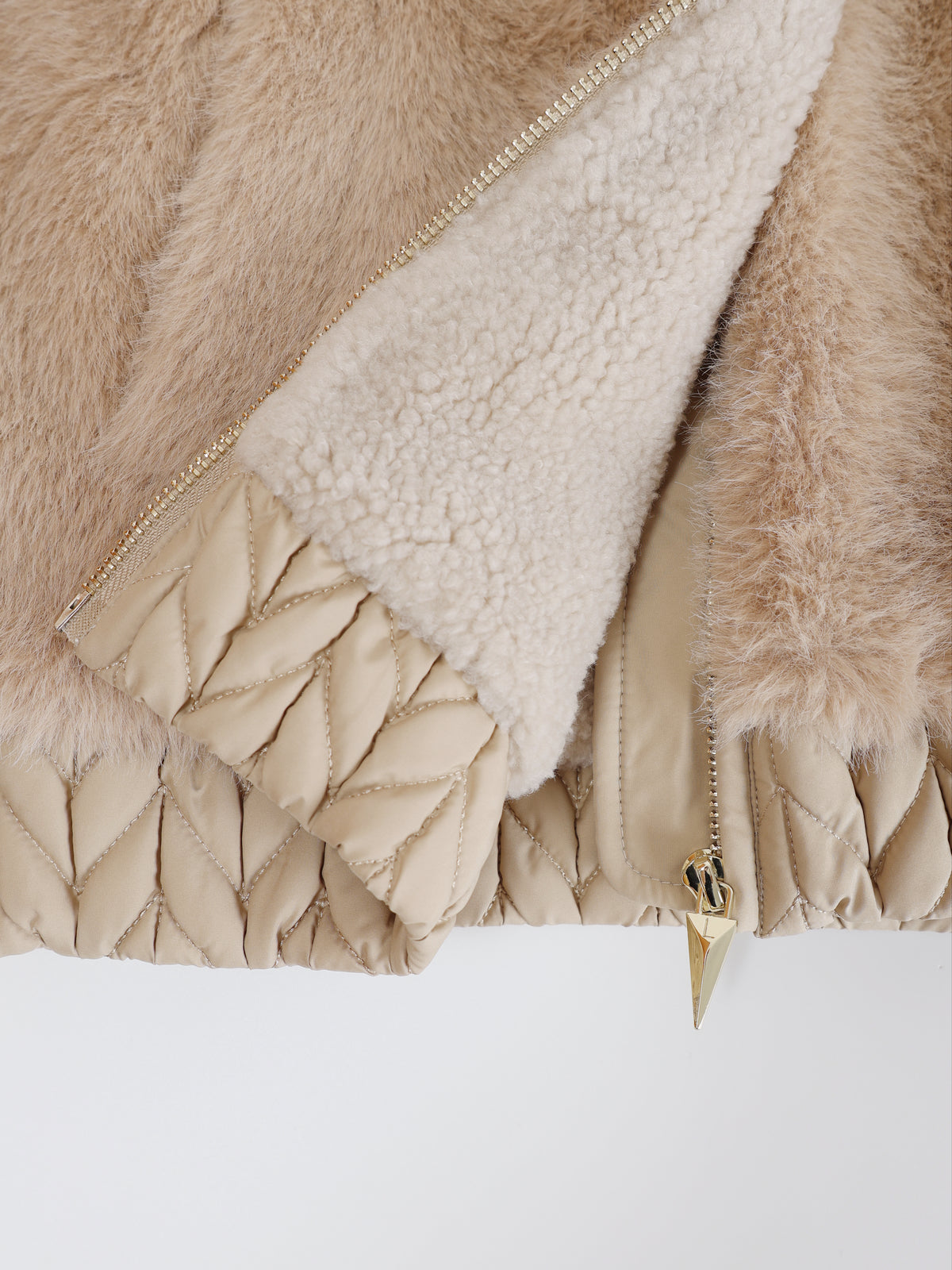 Courchevel Fur Bomber — women's quilted bomber jacket with faux fur collar | LAYRÉS