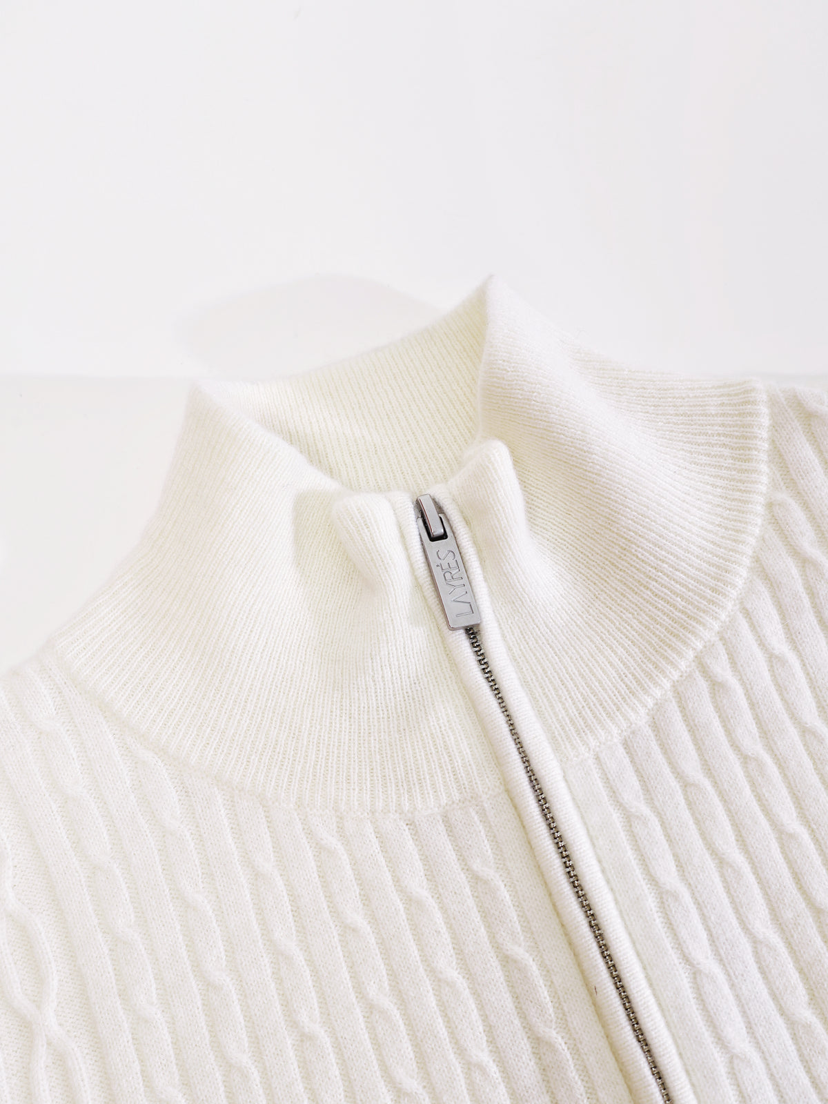 St Moritz Merino Cashmere Bodysuit — cable knit with zip front | LAYRÉS