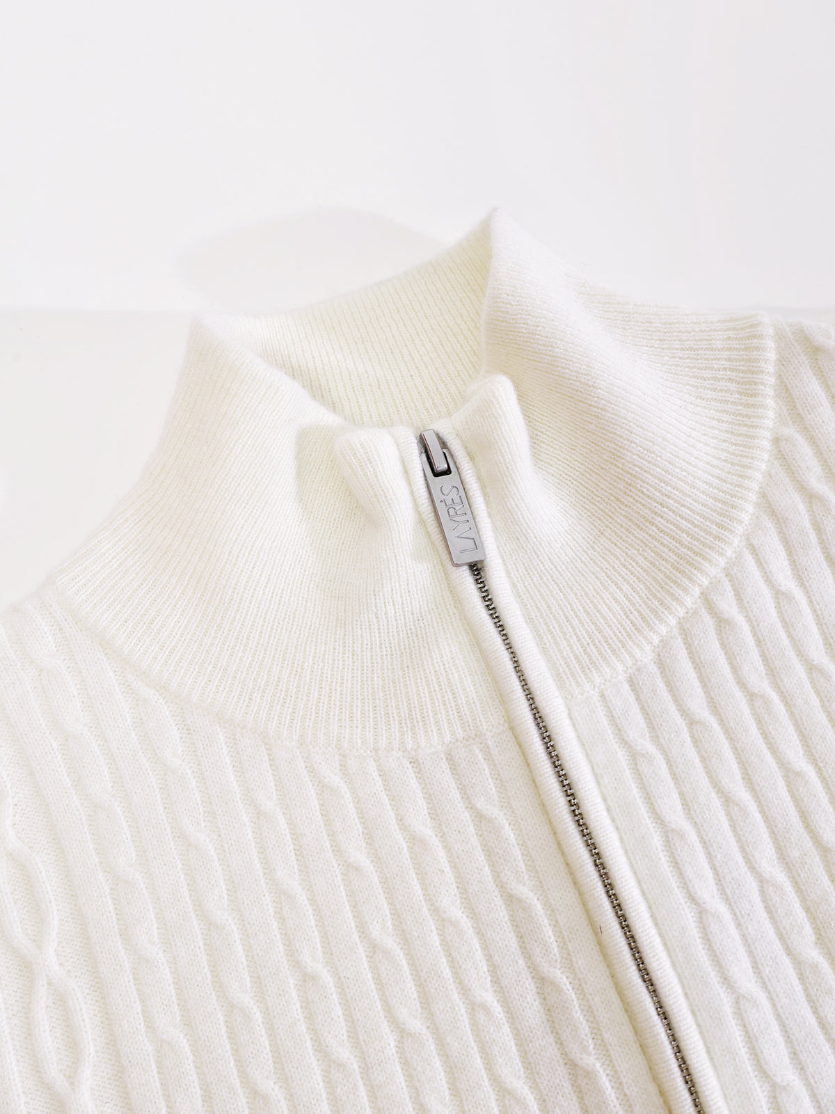 St Moritz Merino Cashmere Bodysuit — cable knit with zip front | LAYRÉS