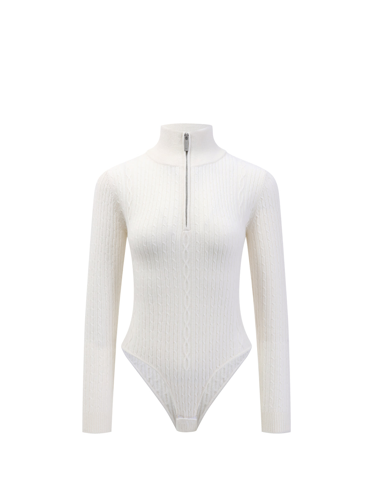 Women's merino cashmere zip-front bodysuit — St Moritz by LAYRÉS