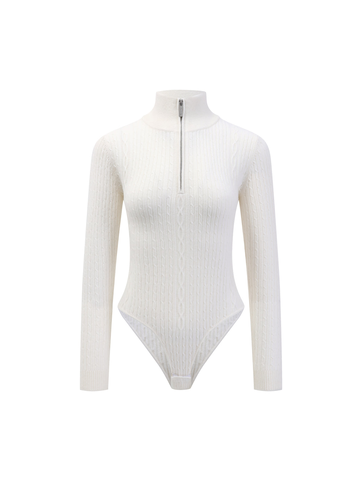 Women's merino cashmere zip-front bodysuit — St Moritz by LAYRÉS