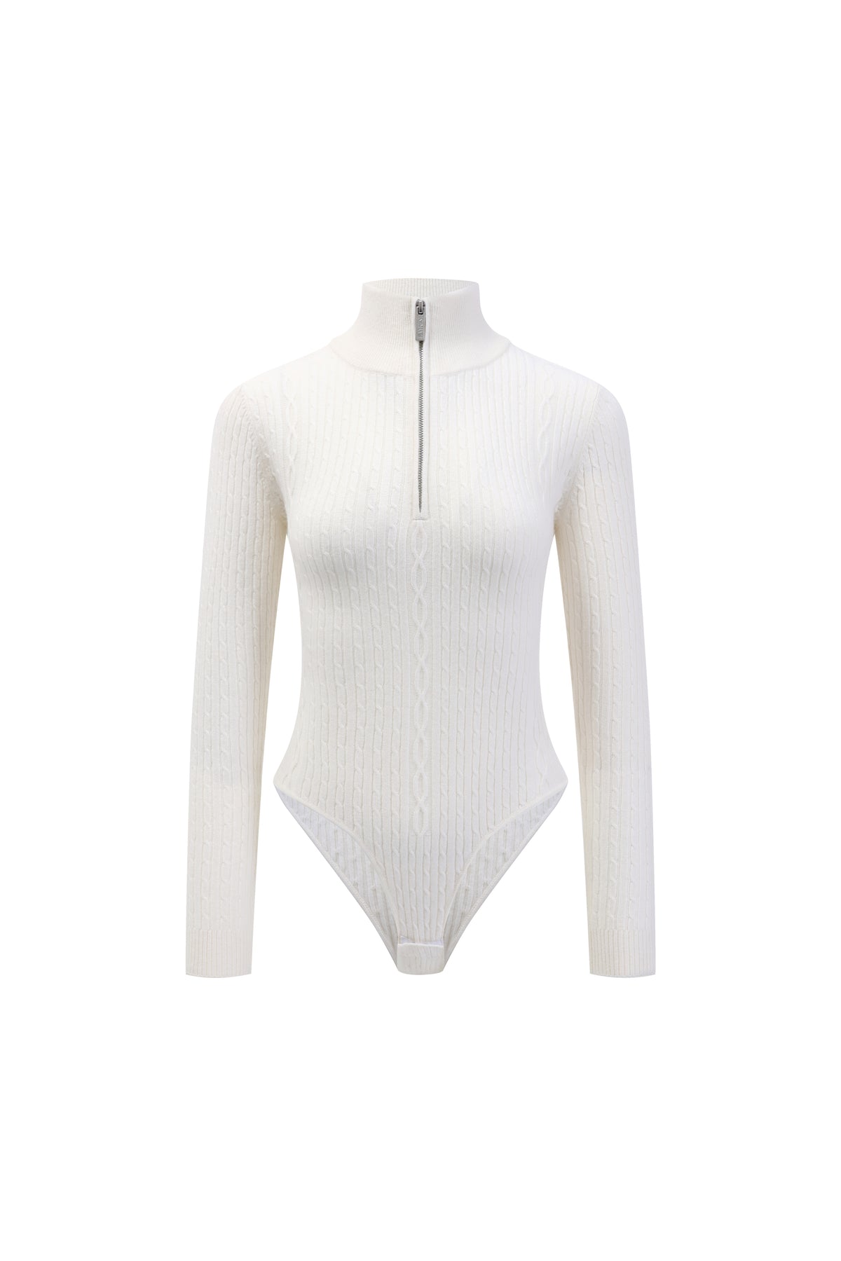Women's merino cashmere zip-front bodysuit — St Moritz by LAYRÉS