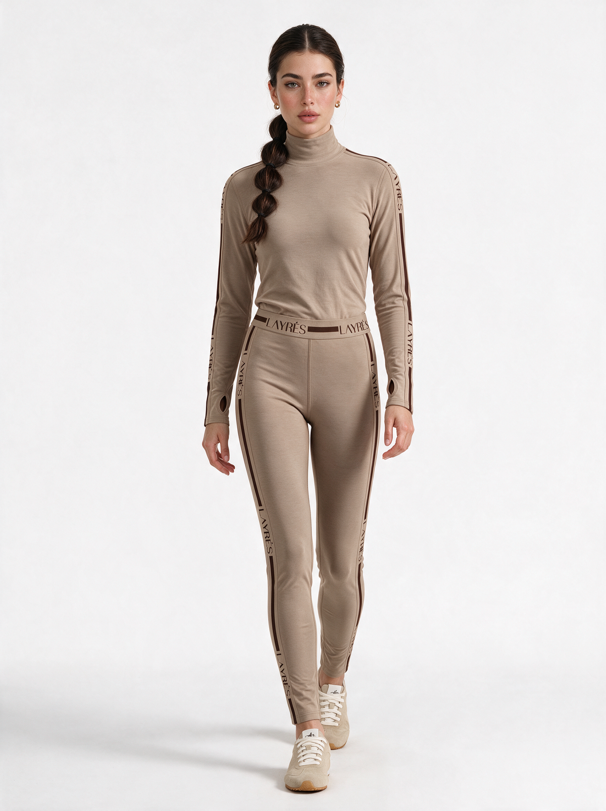 LAYRÉS merino thermal top and leggings worn together