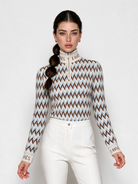 Megève Merino Cashmere Half-Zip in signature chevron knit | LAYRÉS