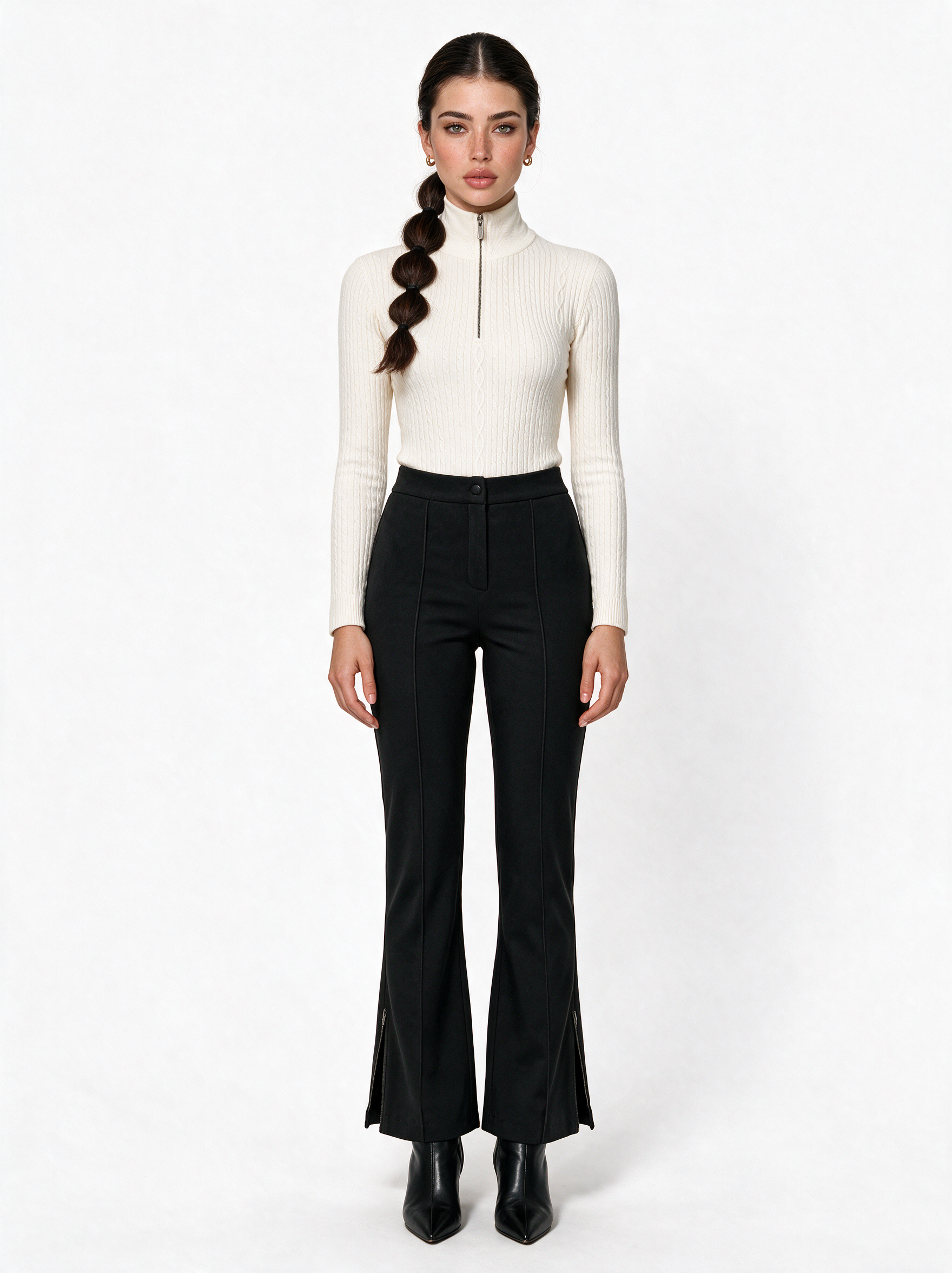 LAYRÉS St Moritz bodysuit, 90% merino 10% cashmere cable knit