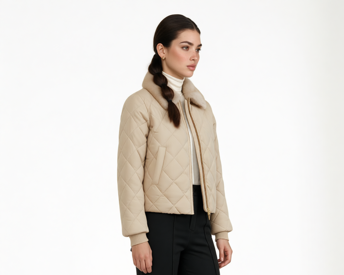LAYRÉS Val d'Isère down puffer jacket with Sherpa fleece lining