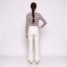 Women's merino cashmere half-zip jumper, chevron knit — Megève by LAYRÉS