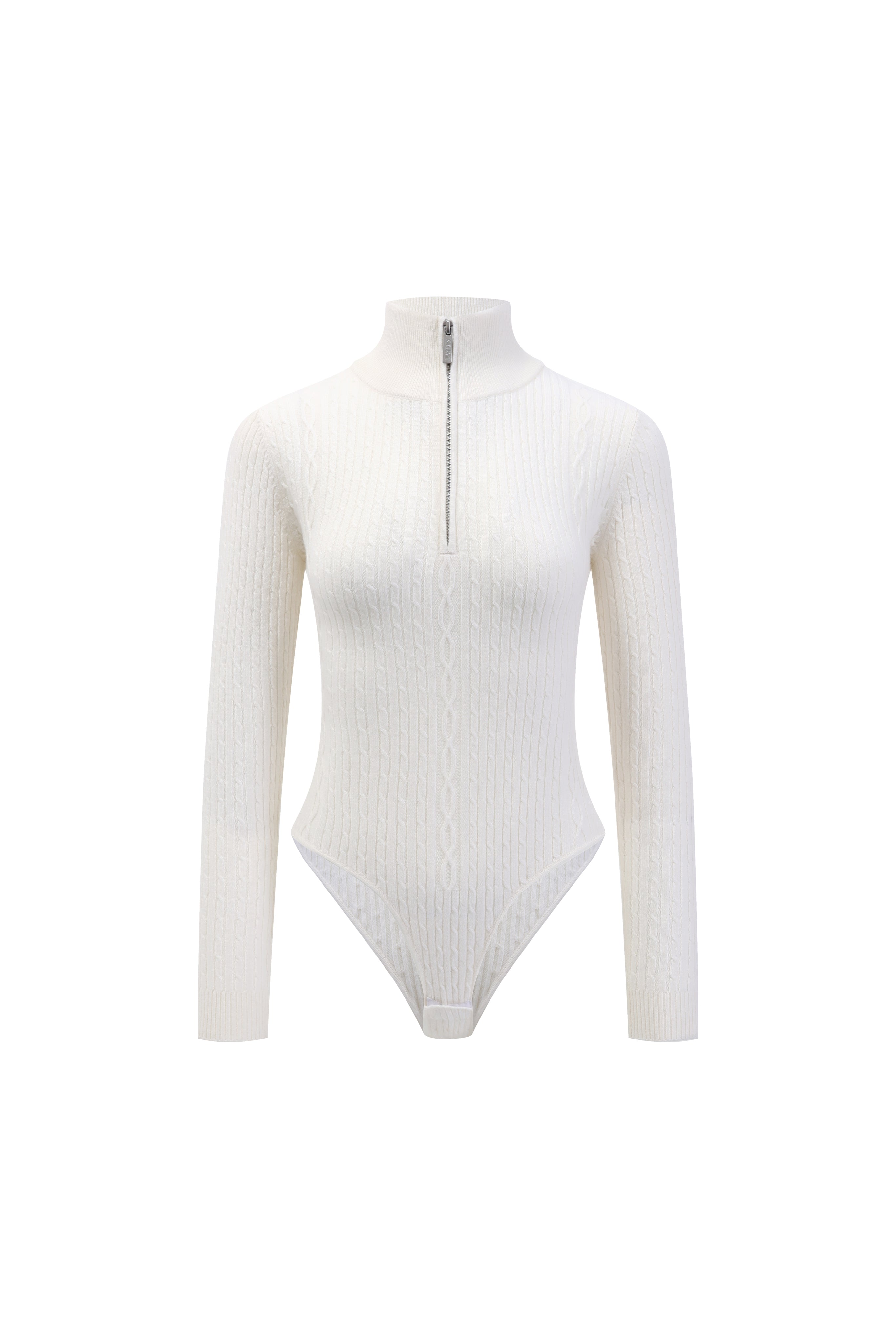 Women's merino cashmere zip-front bodysuit — St Moritz by LAYRÉS